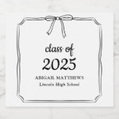 Eleganter Whimsical Simple Bow Custom Abschluss Schaumweinetikett (Einzelnes Label)