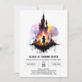 Eleganter Whimsical Wizard Geburtstag Einladung (Vorderseite)