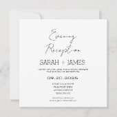 Eleganter White Abend Empfang Wedding Square Einladung (Vorderseite)