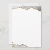 Eleganter White and Gold Agate Fünfzehn Geburtstag Einladung (Rückseite)