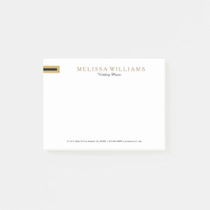 Eleganter White and Gold Glitzer Minimalistisches  Post-it Klebezettel