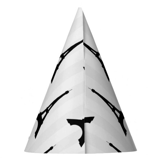 Eleganter White Black Eiffel Tower Frankreich Vert Partyhütchen (Rückseite)