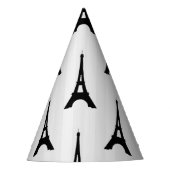 Eleganter White Black Eiffel Tower Frankreich Vert Partyhütchen (Vorderseite)