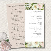 Eleganter White Blush Peony Garden Hochzeit Programm