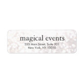 Eleganter White Bokeh Glitzer Look Address Label (Vorne)
