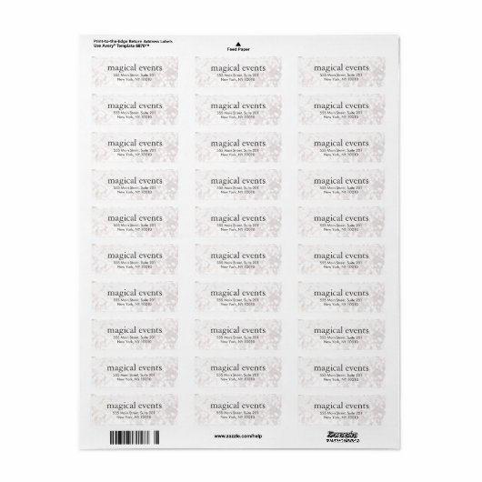 Eleganter White Bokeh Glitzer Look Address Label (Vorne)