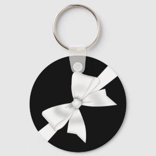 Eleganter White Bow Schlüsselanhänger