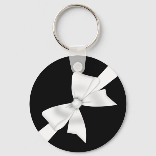 Eleganter White Bow Schlüsselanhänger (Vorderseite)