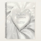 Eleganter White Cream Heart Planner Planer (Vorderseite)