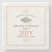 Eleganter White Diamonds Abschluss Hat Steinuntersetzer (Vorderseite)