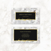 Eleganter White Diamonds Gold Filigree Hair Salon Visitenkarte