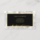 Eleganter White Diamonds Gold Filigree Hair Salon Visitenkarte (Rückseite)