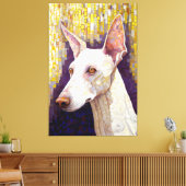 Eleganter White Dog Mosaic Gold Klimt Style Leinwanddruck (Insitu (Wohnzimmer))