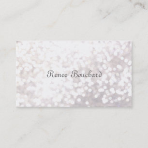 Eleganter White Glitzer Bokeh Eventplaner Visitenkarte