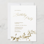 Eleganter White Gold Dust Confetti Erwachsene Gebu Einladung (Vorderseite)