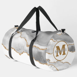 Eleganter White Gold Glitzer Agate Large Duffel Ba Duffle Bag