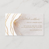 Eleganter White Gold Glitzer Signature Script Agat Visitenkarte (Rückseite)