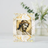 Eleganter White & Gold Jesus Inspiration Christlic Postkarte (Stehend Vorderseite)