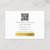 Eleganter White Gold Monogram Social Media QR Code Visitenkarte (Rückseite)