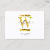 Eleganter White Gold Monogram Social Media QR Code Visitenkarte (Vorderseite)