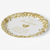 Eleganter White Gold Pharmacy School Abschluss Pappteller (Schrägansicht)