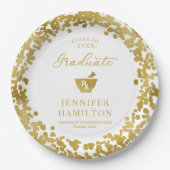 Eleganter White Gold Pharmacy School Abschluss Pappteller (Vorderseite)