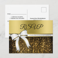 Eleganter White & Gold Ribbon glamouröse Hochzeit