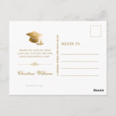Eleganter White Gold Script Abschluss Vielen Dank Postkarte (Rückseite)