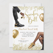 Eleganter White Gold Sneaker Ball 21. Geburtstag Einladung (Vorderseite)