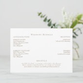 Eleganter White & Gold Text Hochzeitsdetails Einladung (Stehend Vorderseite)