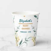 Eleganter White & Green Baby Duwer Paper Cups Temp Pappbecher (Rückseite)