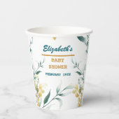 Eleganter White & Green Baby Duwer Paper Cups Temp Pappbecher (Vorderseite)