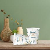 Eleganter White & Green Baby Duwer Paper Cups Temp Pappbecher