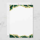 Eleganter White Green Gold Agate 2025 Abschluss Einladung (Rückseite)