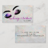 Eleganter White Iridescent Opal Glitzer Lashes Visitenkarte (Vorne/Hinten)