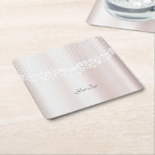 Eleganter White Lace Floral Paper Untersetzer (angewinkelt)
