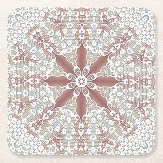 Eleganter White Lace Floral Paper Untersetzer (Vorderseite)