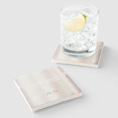 Eleganter White Lace Floral Stone Untersetzer (Seitenansicht)