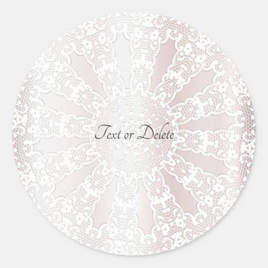 Eleganter White Lace Floral Wedding Sticker (Vorderseite)