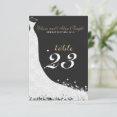 Eleganter White Lace Wedding Dress Table 23 Einladung (Stehend Vorderseite)