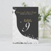 Eleganter White Lace Wedding Dress Table 9 Einladung (Stehend Vorderseite)