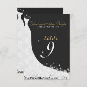 Eleganter White Lace Wedding Dress Table 9 Einladung (Vorne/Hinten)