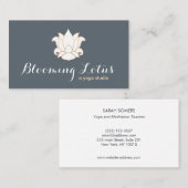Eleganter White Lotus Yoga und Meditation Lehrer Visitenkarte (Vorne/Hinten)