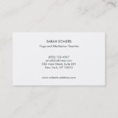 Eleganter White Lotus Yoga und Meditation Lehrer Visitenkarte (Rückseite)