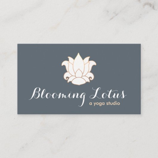 Eleganter White Lotus Yoga und Meditation Lehrer Visitenkarte (Vorderseite)