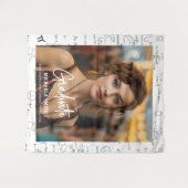 Eleganter White Math Handwriting Foto Abschluss Wandteppich (Vorderseite (Horizontal))