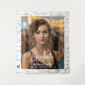 Eleganter White Math Handwriting Foto Abschluss Wandteppich (Vorderseite)