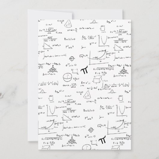 Eleganter White Mathematics Script Foto Abschluss Ankündigung (Rückseite)