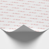 Eleganter White Name Tag Cursive Skript Weihnachte Geschenkpapier (Ecke)