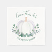 Eleganter White Pumpkin Erntedank Serviette (Vorderseite)